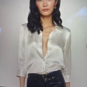 NWOT  L'AGENCE Dani Ivory Silk Blouse